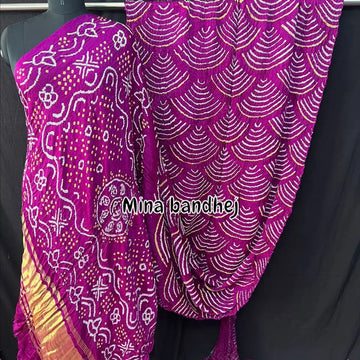 Wifi rai bandhej magenta saree