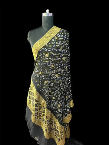 Rai bandhej dupatta balck Georgette