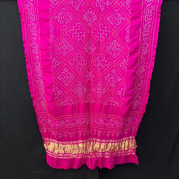 Rani pure gaji silk rai bandhej dupatta for bride 1