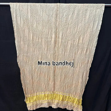 Pure gaji silk rai bandhani dupatta skin tone