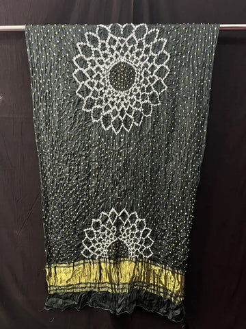 Pure Modal silk Bnadhani Dupatta grey