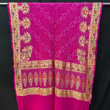 Tilfi rai bandhej dupatta shade of Hot pink
