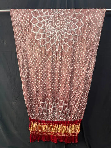 Modal silk bandhani dupatta chiku meroon