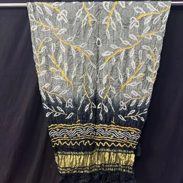 Grey black bandhani dupatta