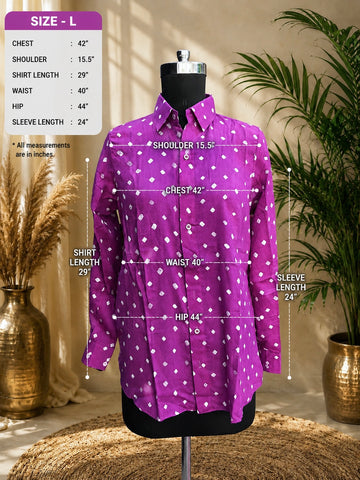 Magenta Bandhani shirt