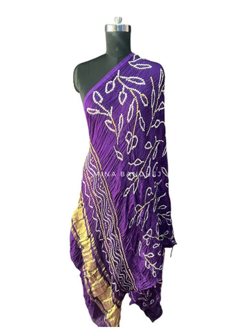 Purple bandhani dupatta