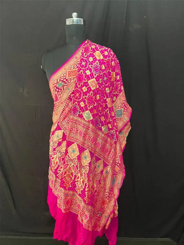 Rai bandhej khaddi Georgette Minakari Dupatta Rani