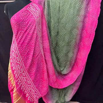 Pure gaji silk fensy bandhani saree Aaliya