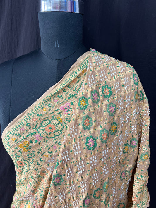 Tilfi weaving Rai bandhej Dupatta light Chiku