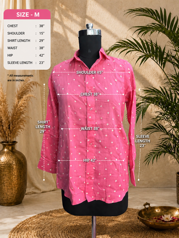 Pink Bandhani shirt L