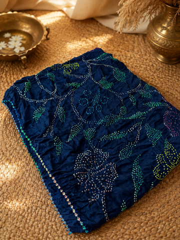 Pure Gaji silk multi Bandhej Rangela dupatta