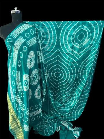Rama shibori saree