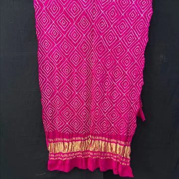 Rani pure gaji silk rai bandhej dupatta for bride 2