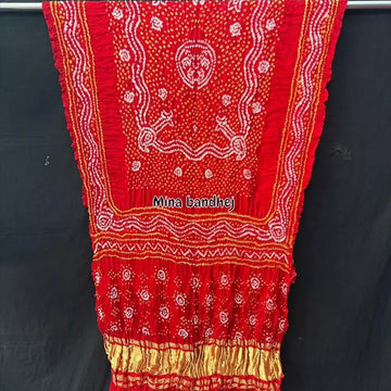 Majestic Maroon: Pure Gaji Silk Bandhani Dupatta