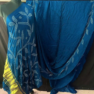 Morpichh Bandhani Saree in Pure Gaji Silk  Fine Bandhej Work