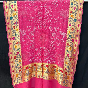 Tilfi rai bandhej dupatta shade of gajari