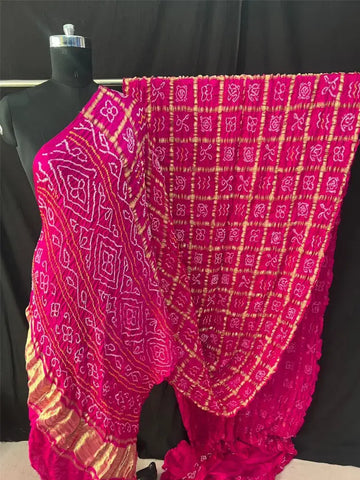 Gaji silk bandhani saree in Garchola style State Rani 1