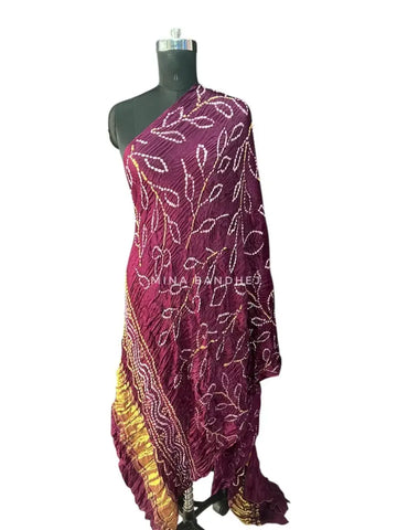 Modal silk magenta bandhani dupatta