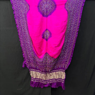 Rani magenta pure gaji silk rai bandhej dupatta for bride 2