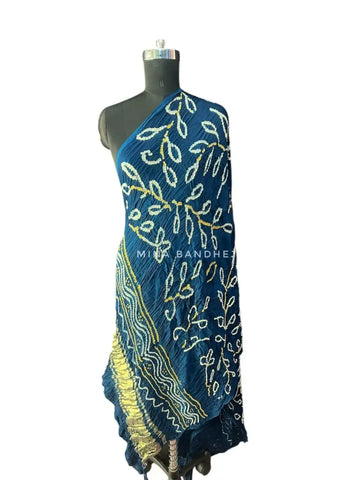 Indigo MOdal silk bandhani dupatta