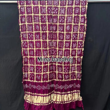 Pure gaji silk Gharchola bandhani Dupatta - magenta